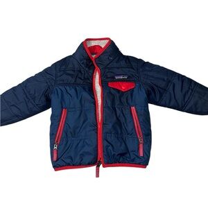 Patagonia Kids Navy and Red Puffer Jacket